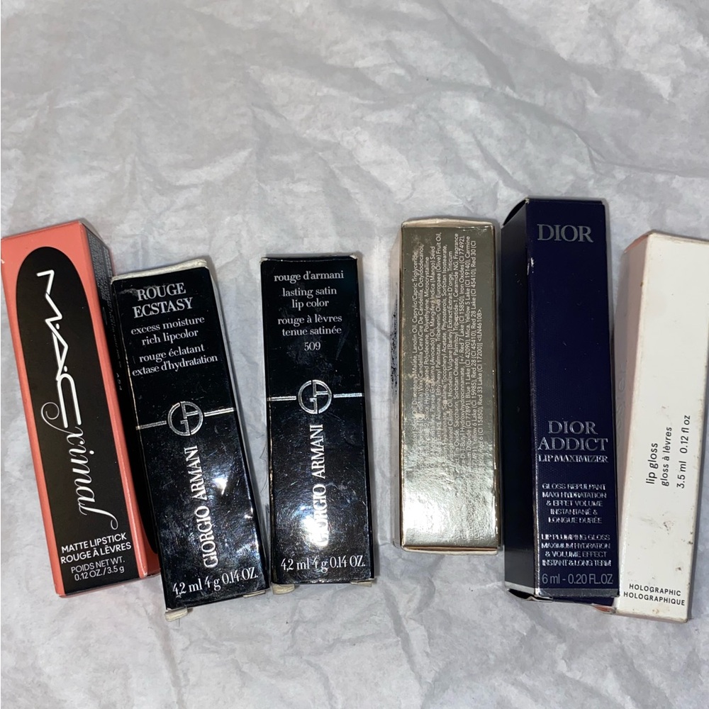 Lipstick & Lipgloss Luxe Bundle: Dior, Armani, Glossier